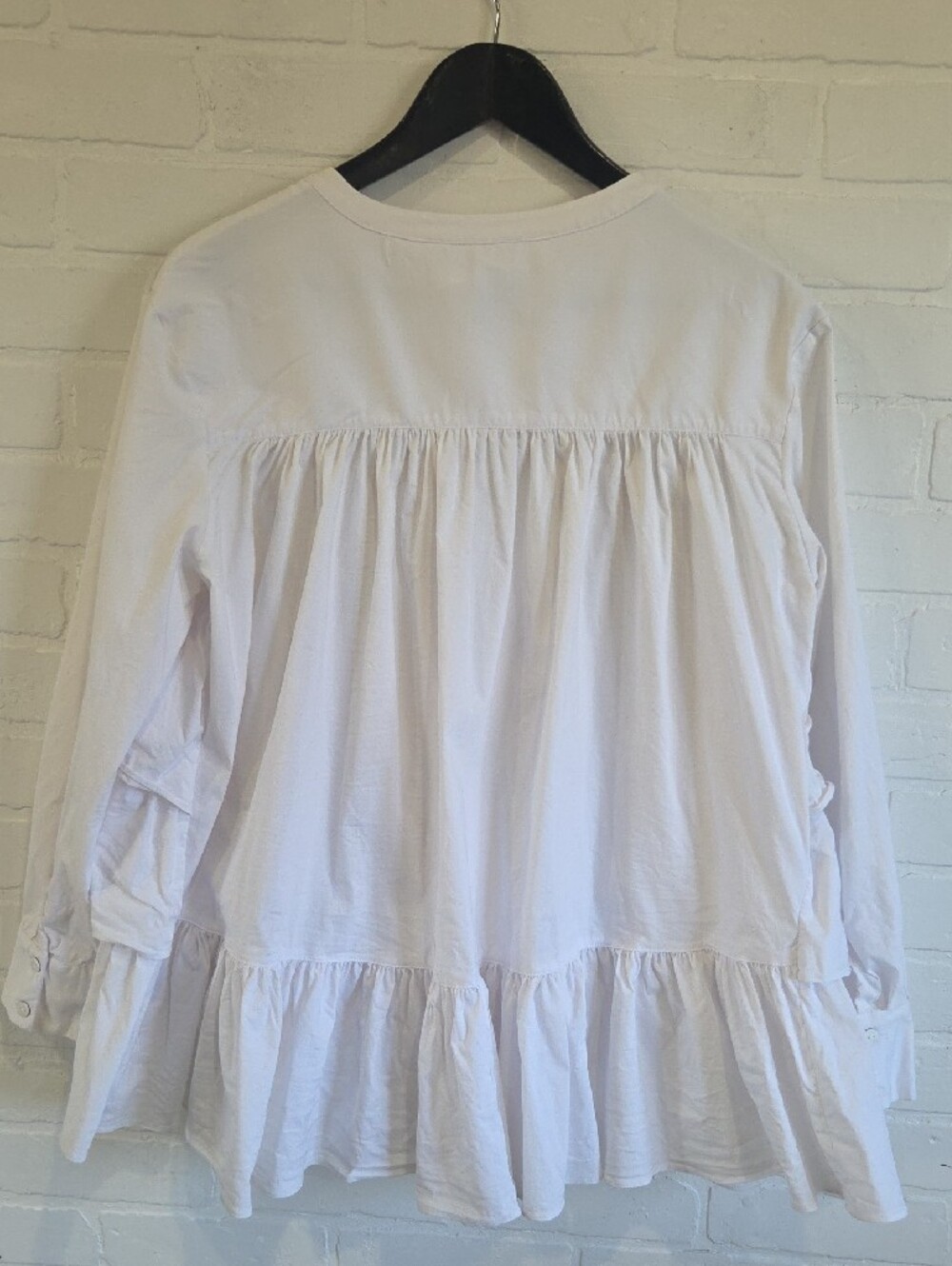 Kimchi Blue Tiered Ruffle Button-Front Mini Dress/Tunic - Picture 3 of 5